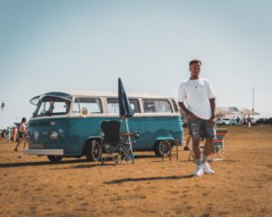 man standing beside Volkswagen T2